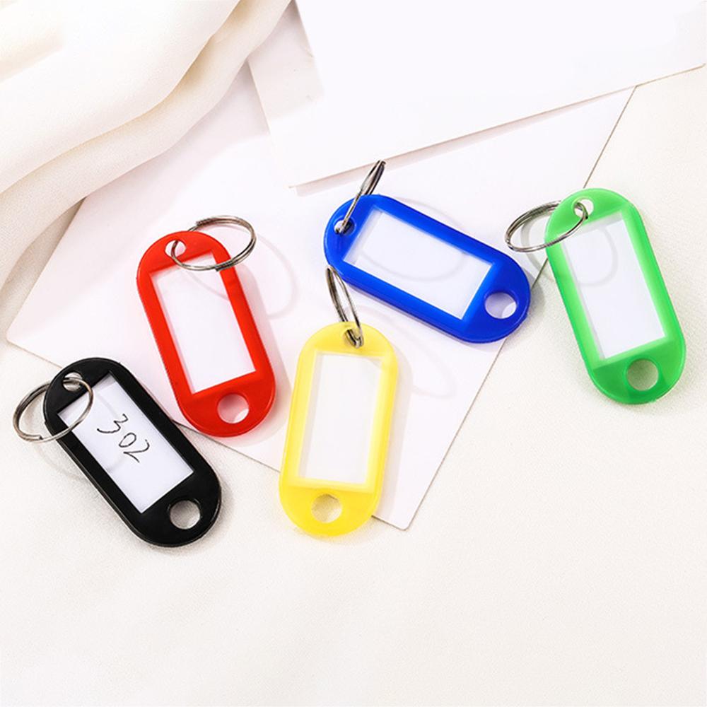 Plastik nøgle tags rejsetaske og bagage id label tags med ring og klart vindue nøgle arrangør kæder ringe værktøjer
