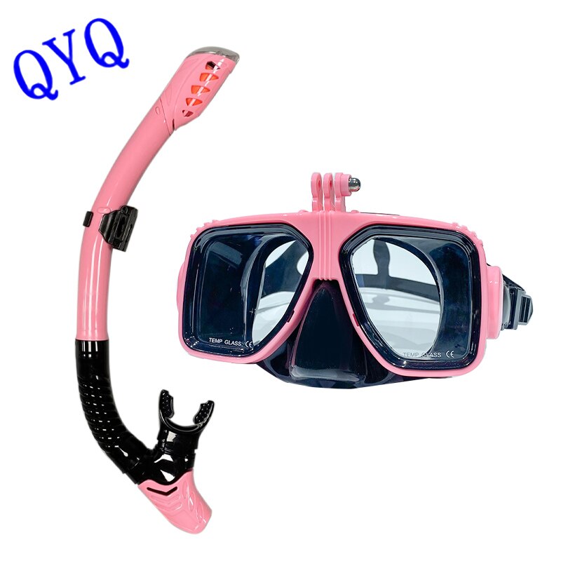 Professionele Duikbril Camera Duiken Maskers Zwembril Snorkel Duikuitrusting Camera Houder Fsports Camera &#39;S: Pink-Black
