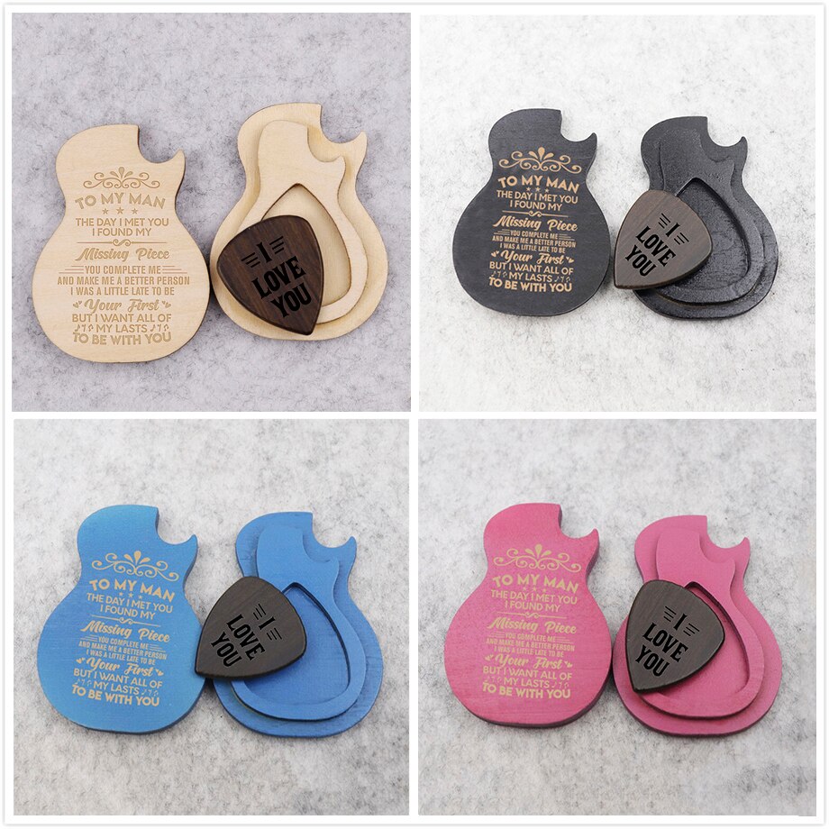 Plettro per chitarra padri giorno scatola regalo personalizzato inciso plettro per chitarra di legno contenitore di regalo dropshipping negozio Q00078 incidere