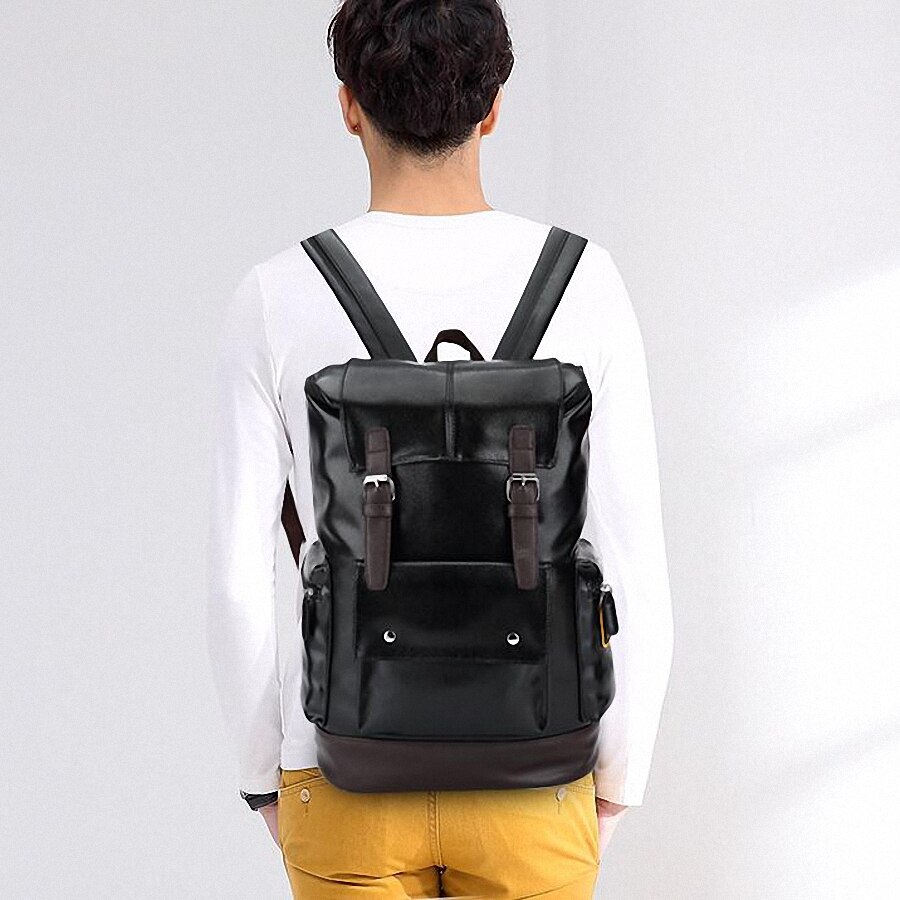 À prova d15 água 15.6 Polegada portátil mochila do plutônio mochilas de couro dos homens para o adolescente