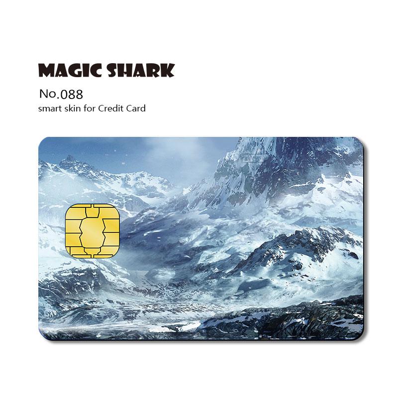 Magic Shark Super Man Wood Print Mountain Flag Venom PVC Credit Card No Fade Skin Sticker Film Case: 088