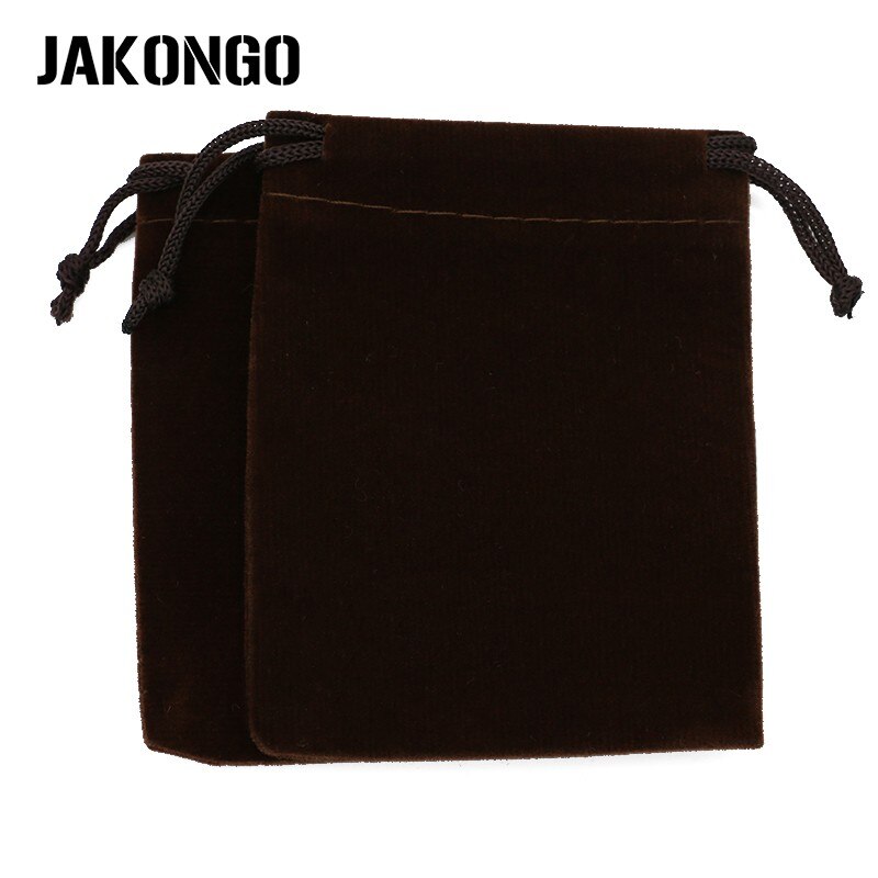 JAKONGO 10 teile/los 7X9cm 9X12cm Samt Schmuck Verpackung Display Taschen & Schmuck Beutel Kordelzug Verpackung Taschen 6 Farben: Brown / 9x12cm