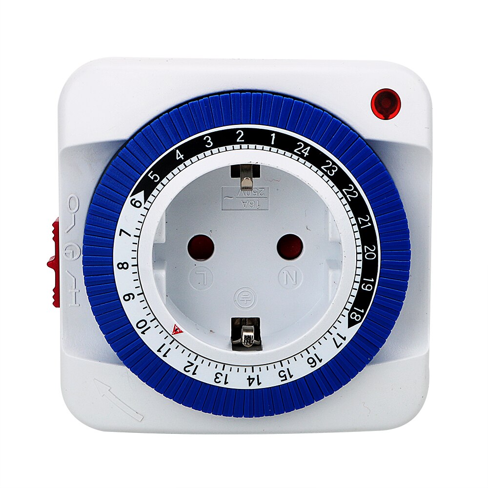 EU Plug Socket With Timer 220V 24 Hours Plug-in Mechanical Timers Energy Saving Power Switch Control