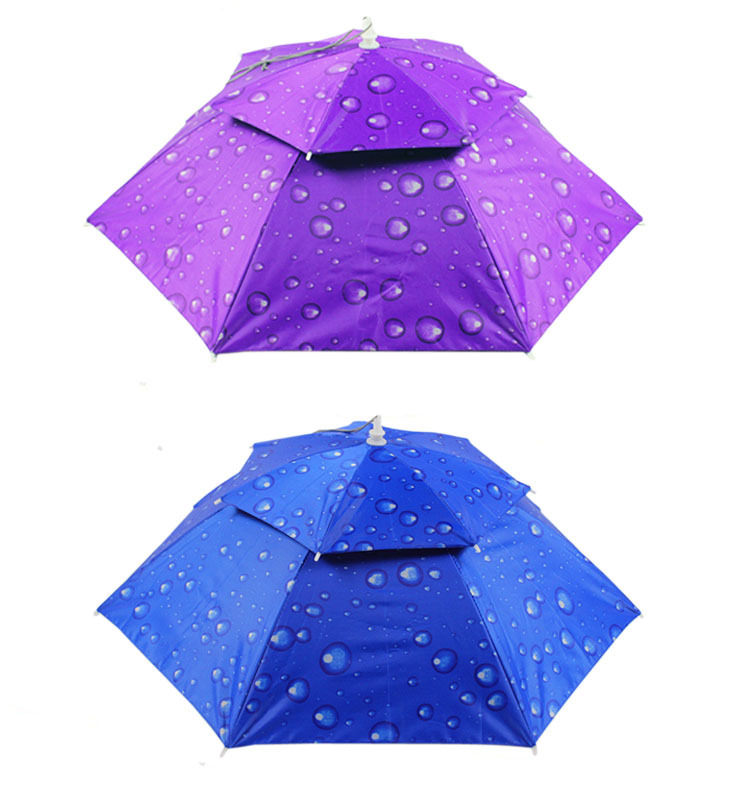 Regntøj sommersol/regn solid dobbelt vindtæt anti-uv paraplyer hat fiskehat bærbar