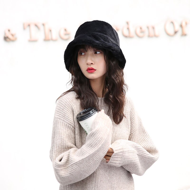Chapeau Seau Pelucheux D'hiver - Tour De Tête 56-58 Cm, Doux Et Chaud - Unisexe, Pour Automne Et Hiver