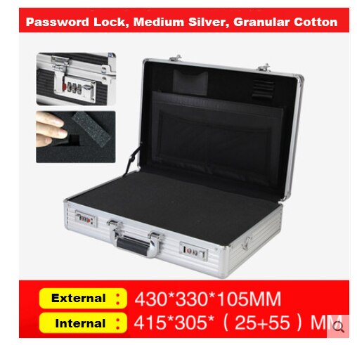 Aluminum alloy tool case portable cipher box Tool safe File box Hardware Equipment Box Multi-function Large size with lock