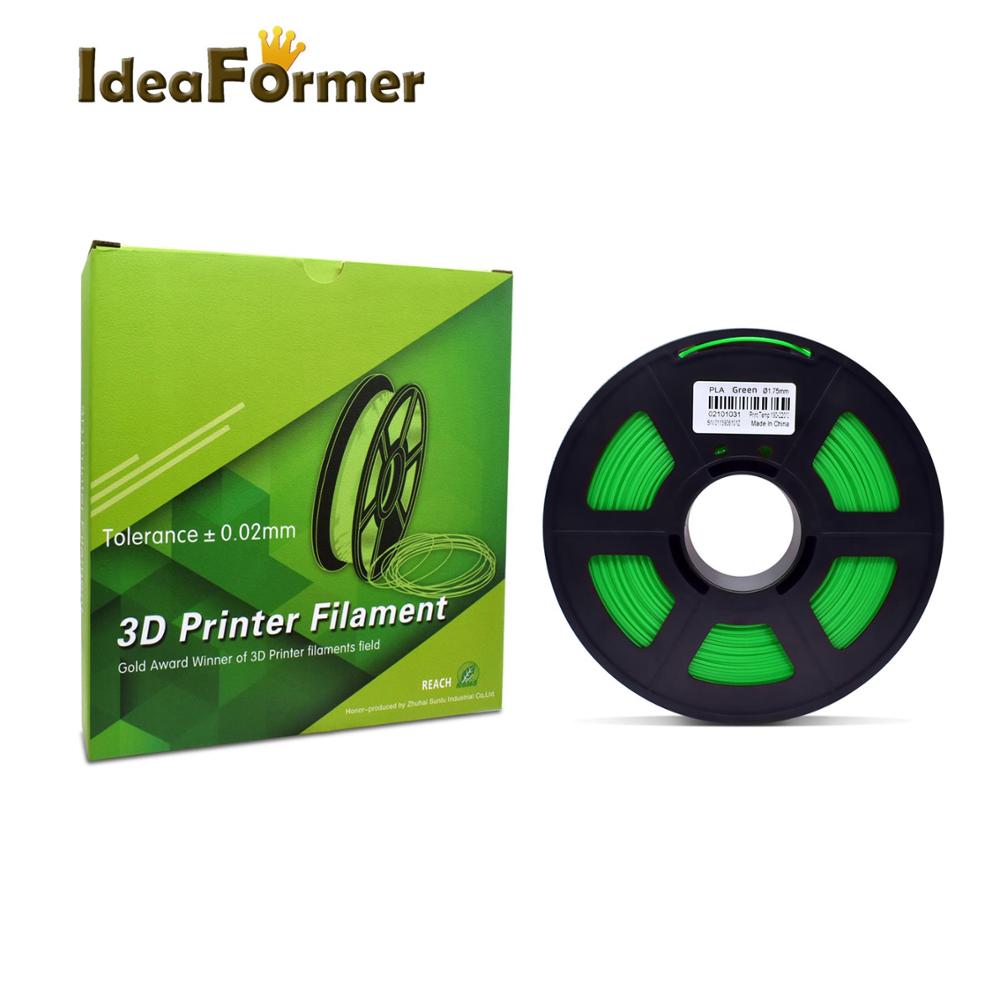 0.5 KG/rouleau 3d filament d'impression PLA 1.75mm impression blanc/noir/rouge/jaune/vert et autres couleurs pour filament d'imprimante 3D: green