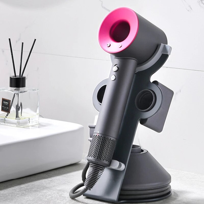 Supporto per asciugacapelli supporto per asciugacapelli Dyson staffa portatile con portaoggetti Super magnetico per ugello per asciugacapelli Dyson da bagno