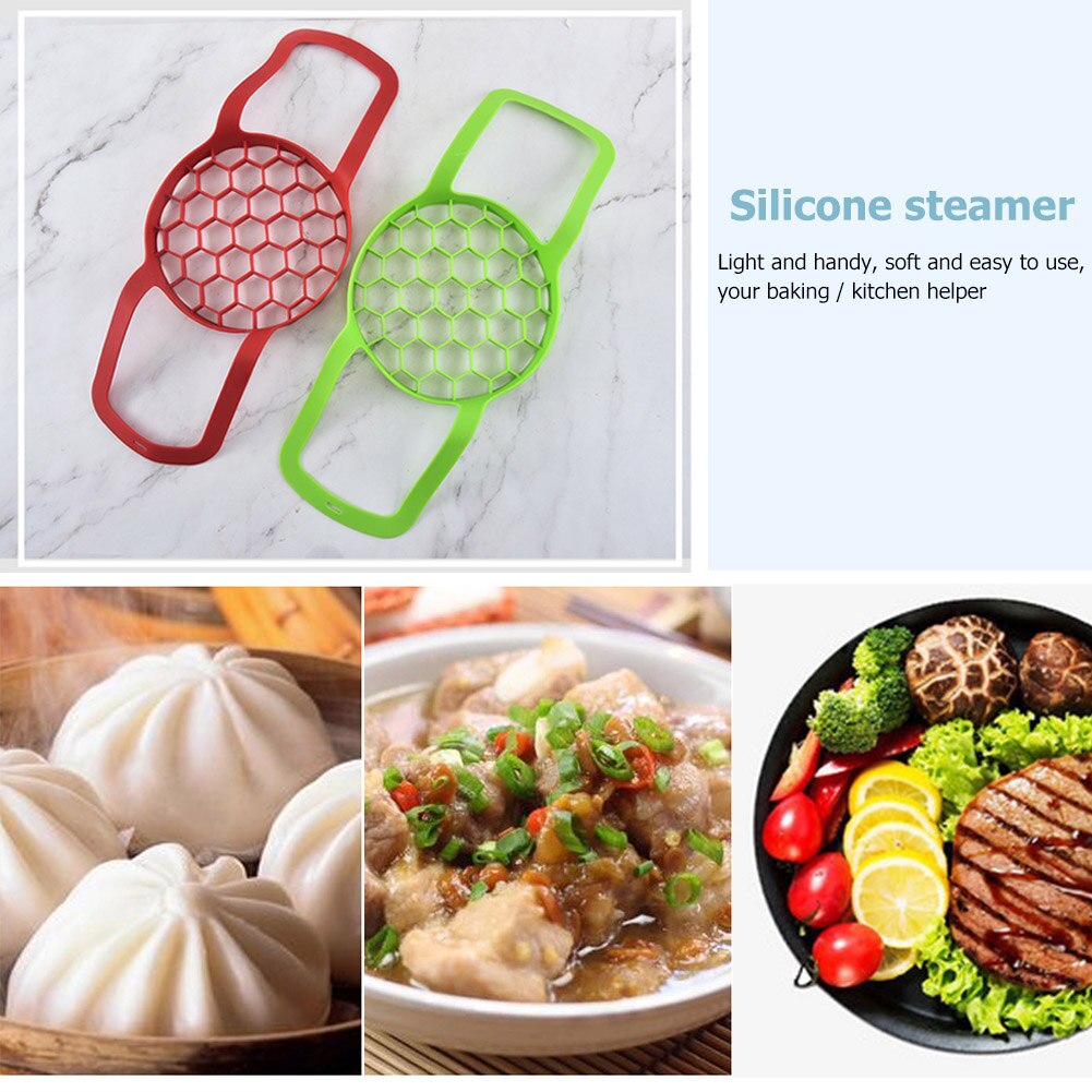 Kitchen Durable Portable Silicone Food Sling Lifter Steamer Heat Resistant Multifunction Egg Steamer Rack Bakeware