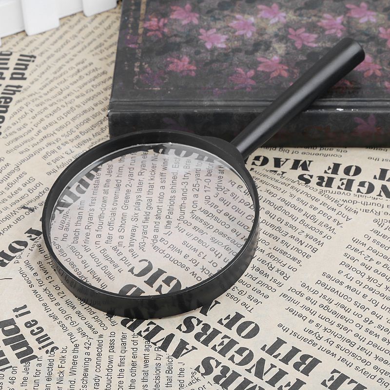 90mm Handheld Magnifier 5X Reading Map Newspaper Magnifying Glass Jewelry Loupe