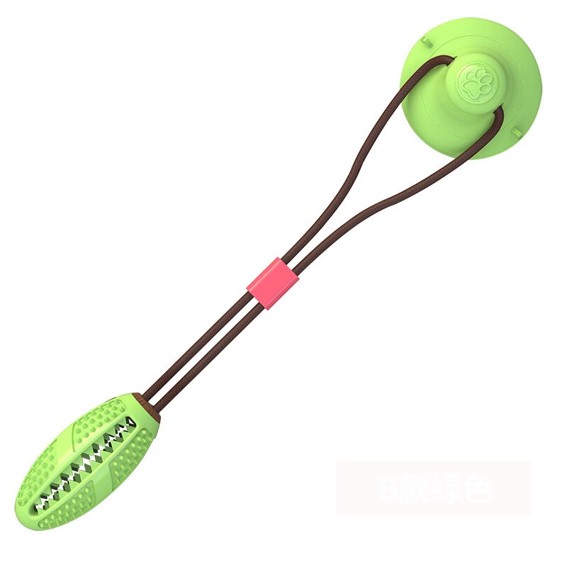 Silicon Pet Dog Toys Suction Cup Tug Dogs Chewing Push Ball Toy Pet Tooth Cleaning Dog Toothbrush for Puppy large Dog Biting Toy: B green