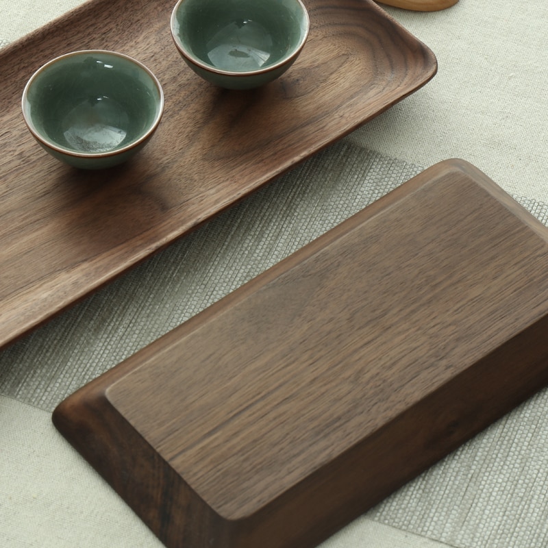 Plateau Rectangulaire en Bois avec Poignée Plateau de Service