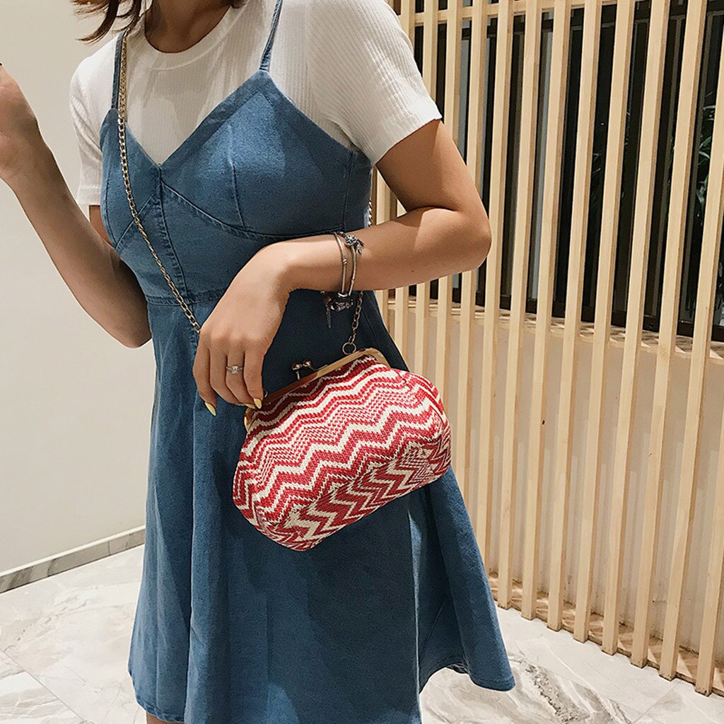 Women Weaving Hit Color Shoulder Bags Hand Messenger Phone Bag Braided zipper shoulder diagonal phone purse bags June3