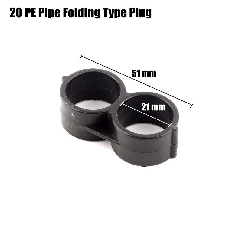 10pcs 20mm PE Pipe Connectors Agricultural Micro Irrigation Hose Connector Gardening Watering Kits Tube Tee Elbow Joints: 20PE Pipe Fold Plug