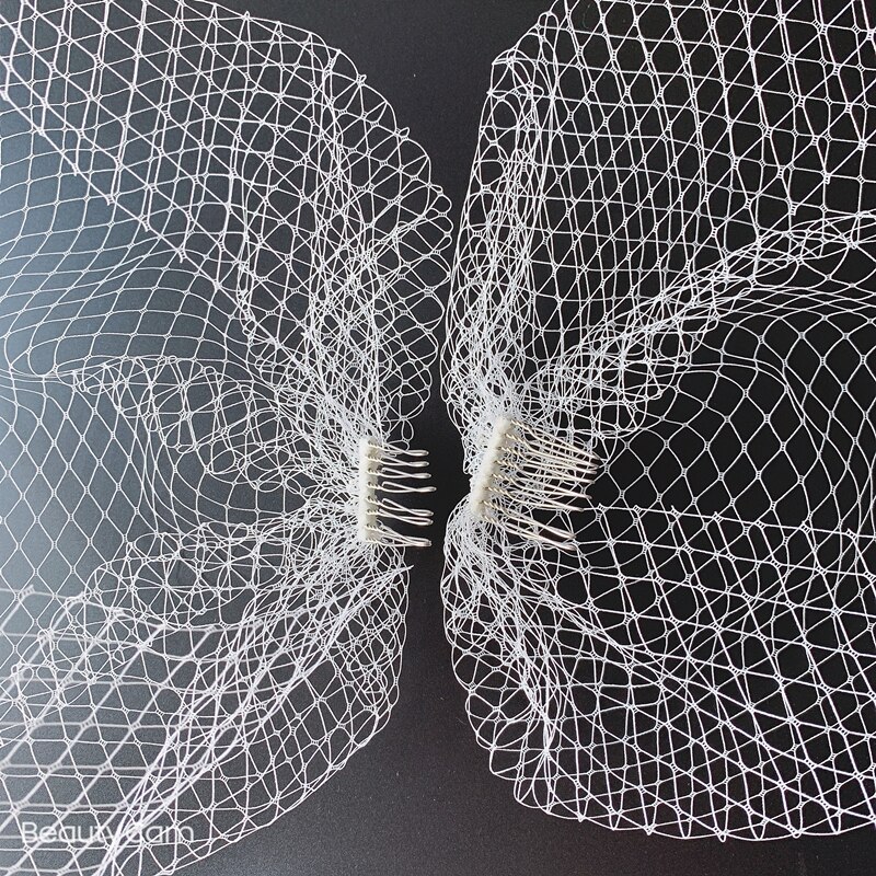 Wit Ivoor Zwart Bridal Netto Birdcage Veils Charmant Bruiloft Sluier Hoeden Tovenaar Gezicht Veils Met Kam Uk