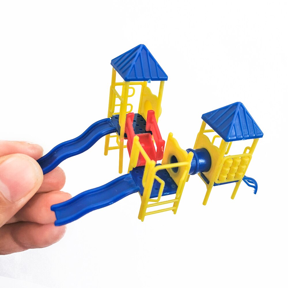 3pcs Miniature Playground Slide 1:75 Scale Model Slide ABS Plastic Learning Education Model Making Set Diorama Toys For Children