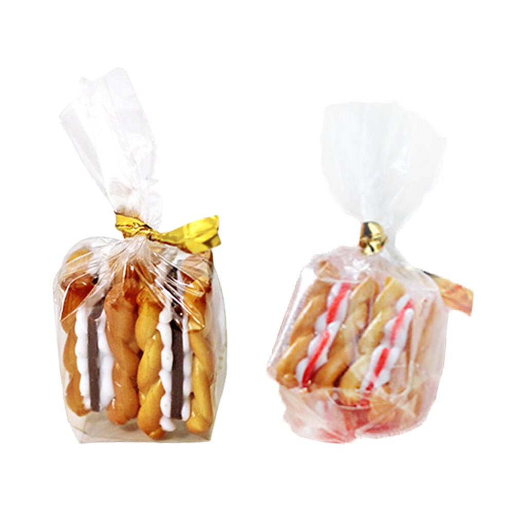 4x Poppenhuis Hars Gesimuleerde Cookies Model, 1:12 Miniatuur Voedsel Decor Biscuit Ornament Keuken Accessoire