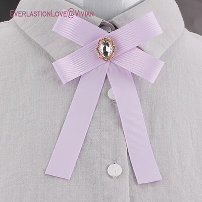 SUQI Mode Boog Broches Pins sieraden Voor Vrouwen Lint Das Broche vrouwen kinderen broche tie voor Party bruiloft: purple