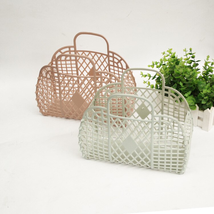 Di plastica portatile vasca da bagno cestino vario di plastica di lavaggio cesto morbido cestino: green