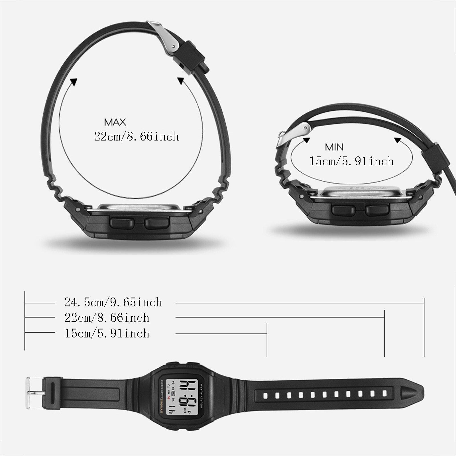 Men's Sports Watch Shockproof And Waterproof Stopwatch Date Digital Wrist Watch Rubber Clock Watch Relogio