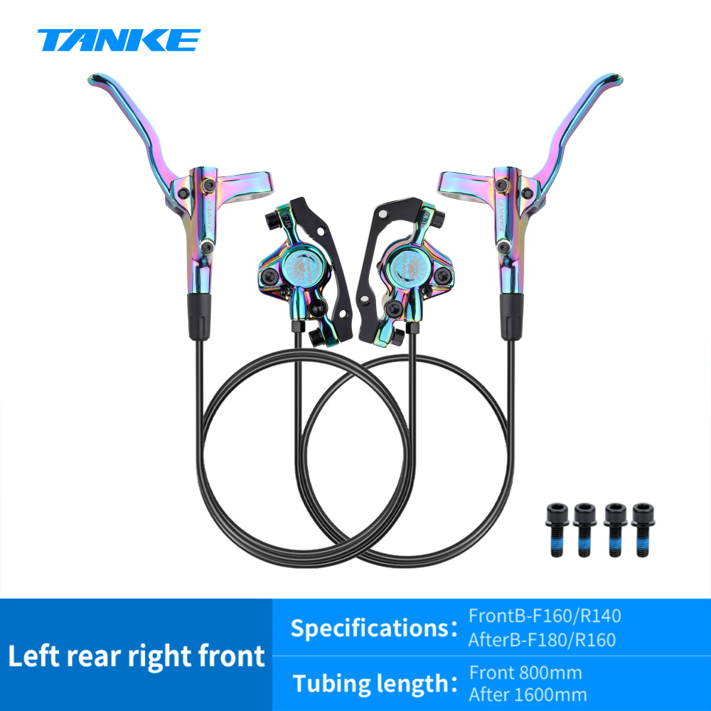 TANKE MT200 bicicleta freno de disco hidráulico MTB freno BL BR 800/1600mm freno de bicicleta 2 pistones 3 dedos palanca de acero piezas de bicicleta actualización: Azul
