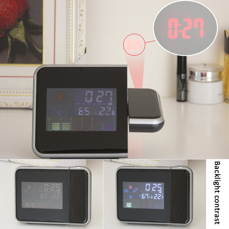 Functie projectie wekker met weerstation thermometer datumweergave digitale klok usb oplader snooze led projectie