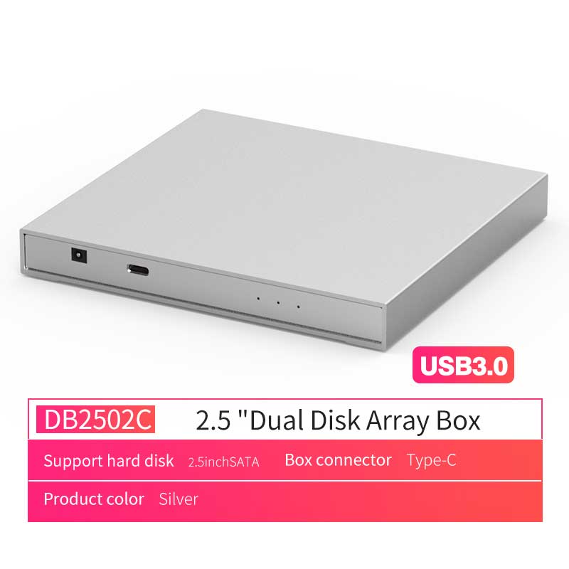Dual Festplatte Reihe Schrank 2.5 ''Festplatte Reihe mit überfallen Funktion 4 Modi USB 3,1 Typ C Disk Reihe Kasten 2 Bucht Daten Sicherung: DB2502C zu A und C