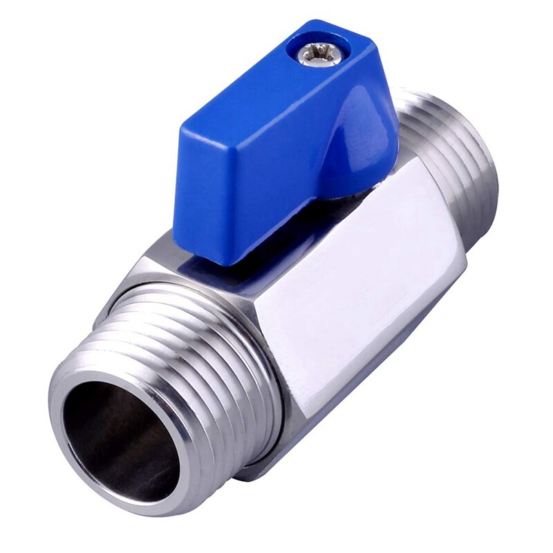Kogelkraan 1/2 inch 304 roestvrijstalen mini kogelkraan mannelijk en mannelijk npt, ideaal voor kopstroomregelklep