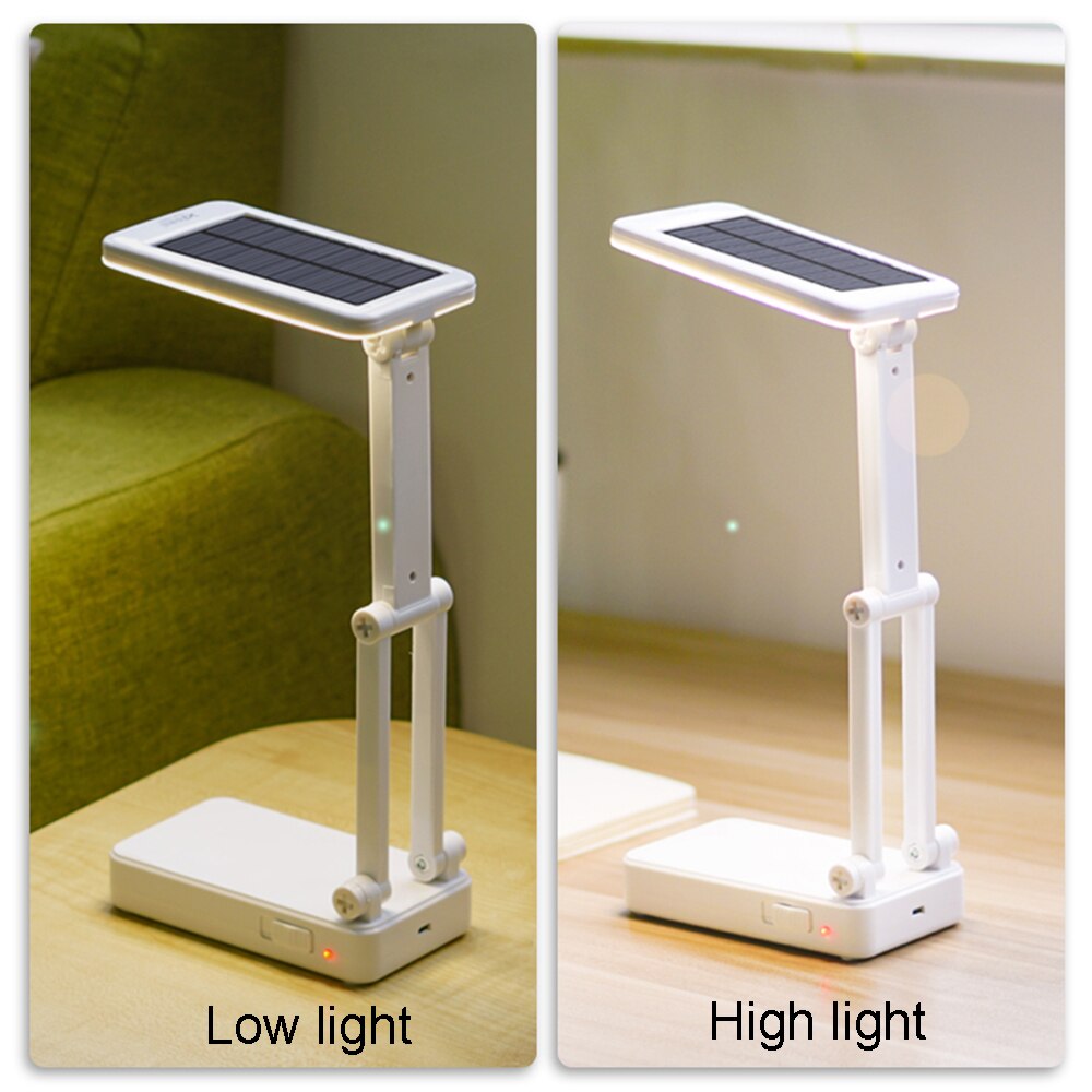 Usb & Solar Charging Folding 15pcs Led Desk Lamp 2 Level Brightness Dimmer Table Light Portable Rechargeable Led Table Lamps
