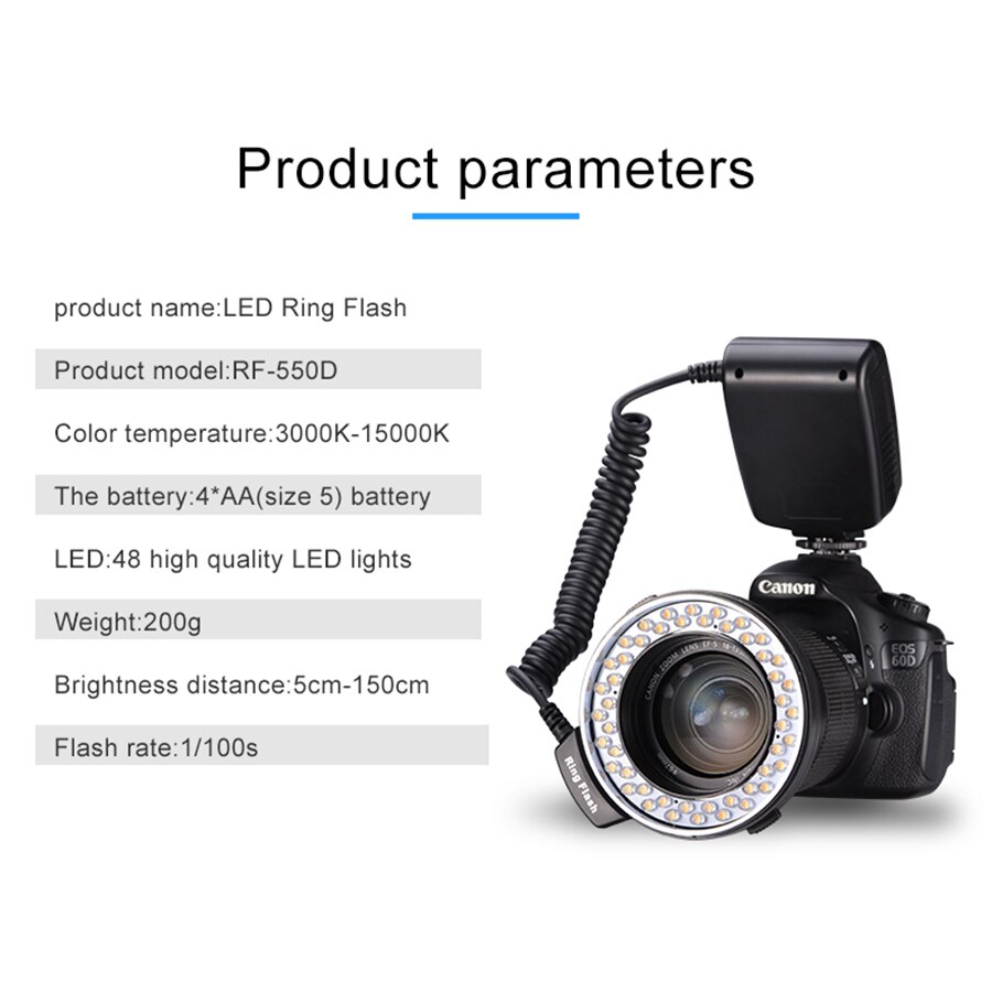 MAMEN 5-15 centimetri LED Macro Ring Flash Light Studio Luce 3000-15000K Per Canon Nikon Panasonic DSLR Della Macchina Fotografica Universale Flash Speedlite