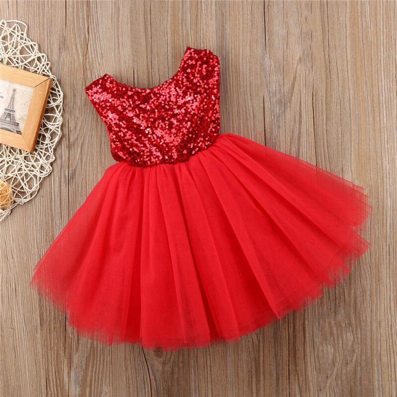 Emmababy børn baby pige prinsessekjole tutu tyl ryg udhulet festkjole pink rød balkjole formelle kjoler outfits