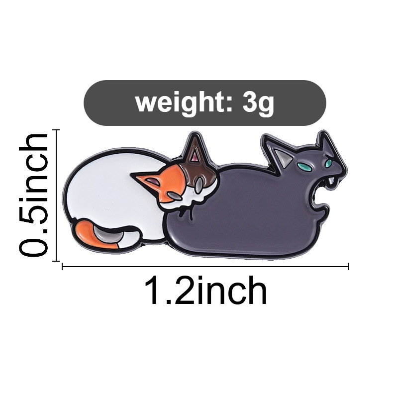 Divertente Spilla in Metallo Smaltato a Forma di Gatto, Cartone Animato, Simpatico Gatto che Morde i Glutei, Accessorio Gioiello, Regalo per Amici