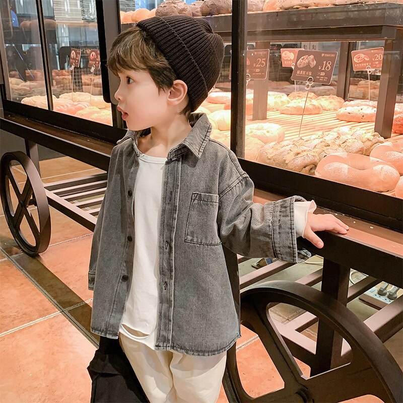 Casaco jeans casual primavera outono, roupa de área externa para crianças fantasia escola adolescente roupas de menino alta qualidade