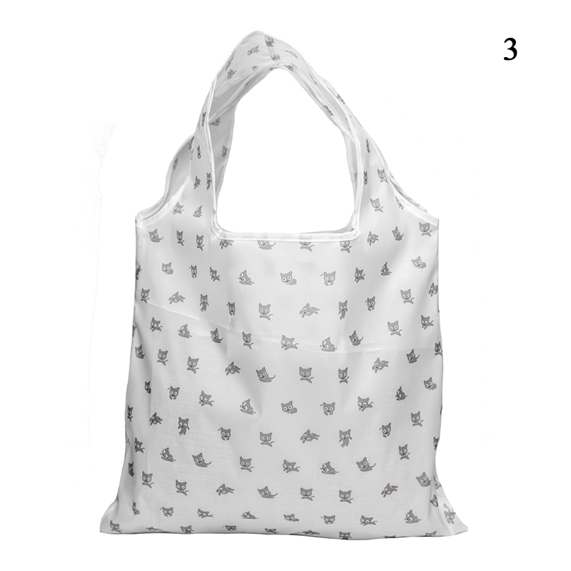 Printing Foldable Eco-Friendly Shopping Bag Tote Folding Pouch Handbags Convenient Large-capacity For Travel Grocery Bag: CORAL