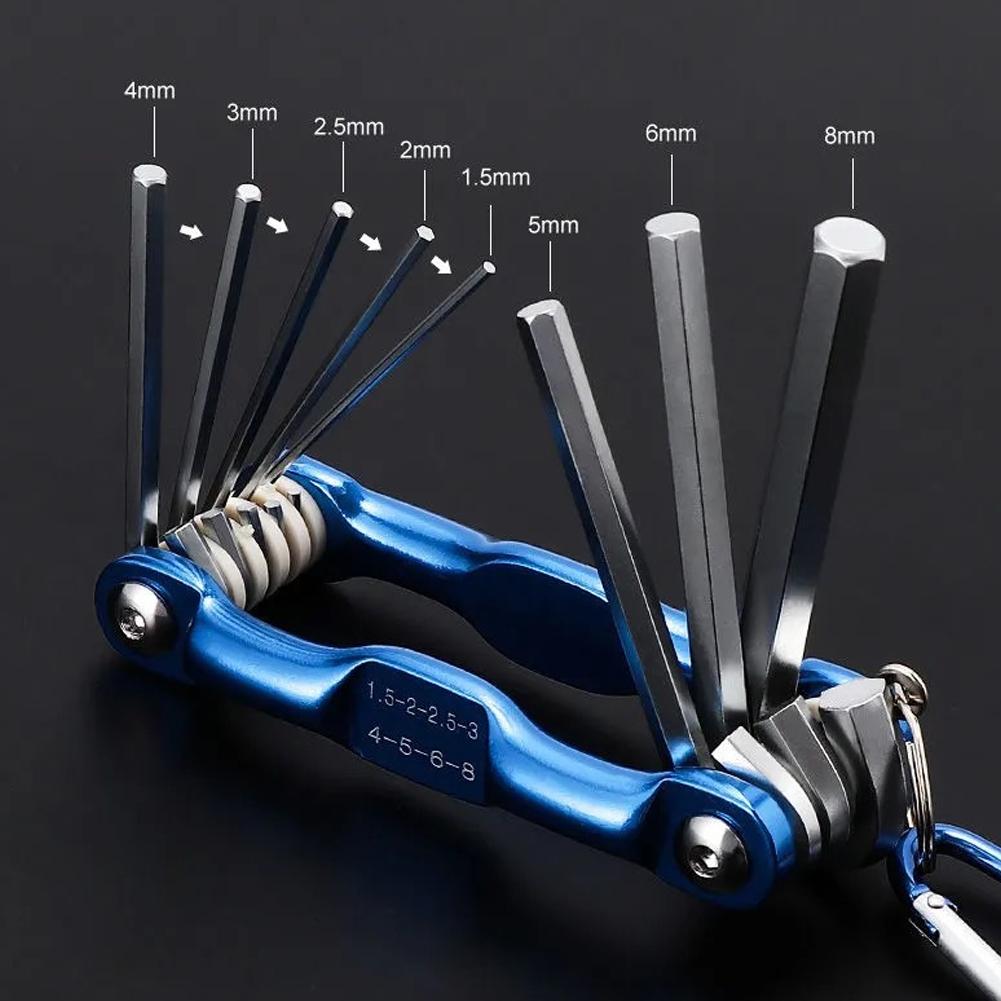 Juego de llaves Allen plegables 8 en 1, juego de llaves Allen métricas, herramienta o juego de llaves Torx plegables a prueba de manipulaciones, Kit de llaves portátiles