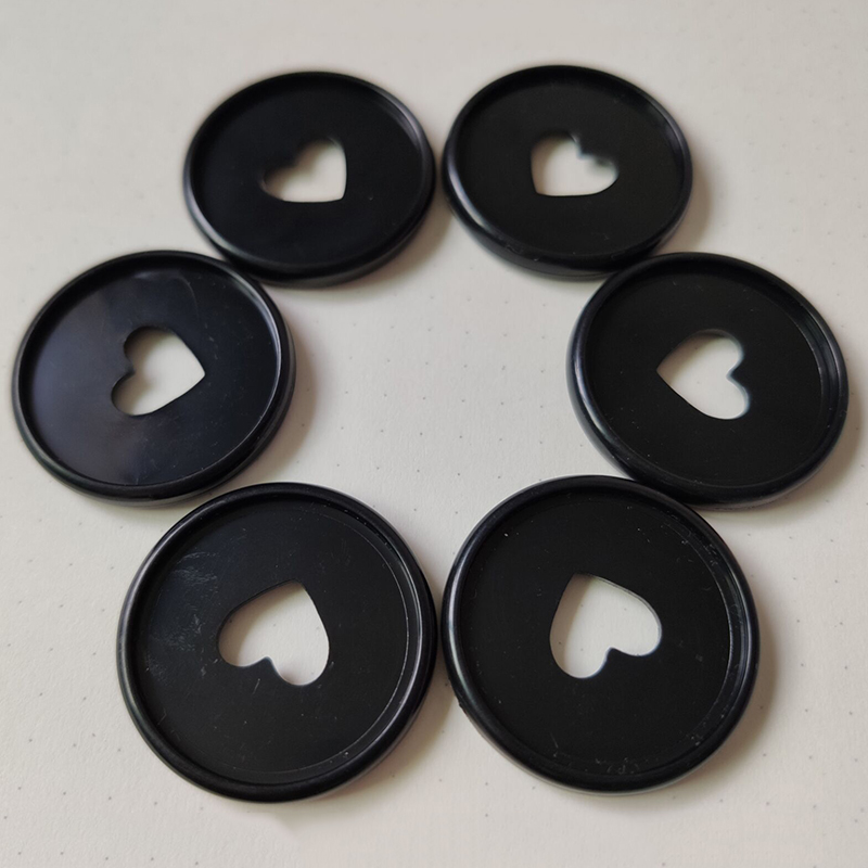 Bloc-notes avec trou en forme de champignon, 6 pièces, reliure à disque, boucle d'anneau, disque en plastique à feuilles mobiles, bouton de bobine pour Scrapbook: black 35mm