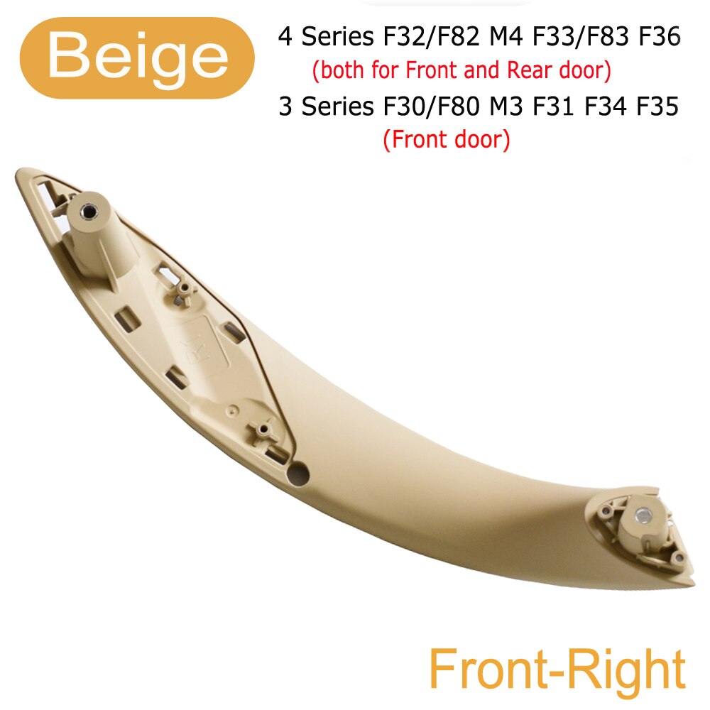 Wewnętrzny uchwyt klamki samochodu osłona wykończeniowa robić naciągania dla BMW F30 F31 F32 F33 F34 F35 F36 F80 lewego prawego wewnętrzny płyta czarny beżowy z włókna węglowego: z przodu-dobrze-Beige