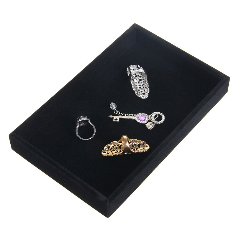 Bandejas de joyería apilables de 5 colores, insertos de terciopelo, bandeja de exhibición de joyería, estuche de soporte, organizador de almacenamiento de decoración de Boutique