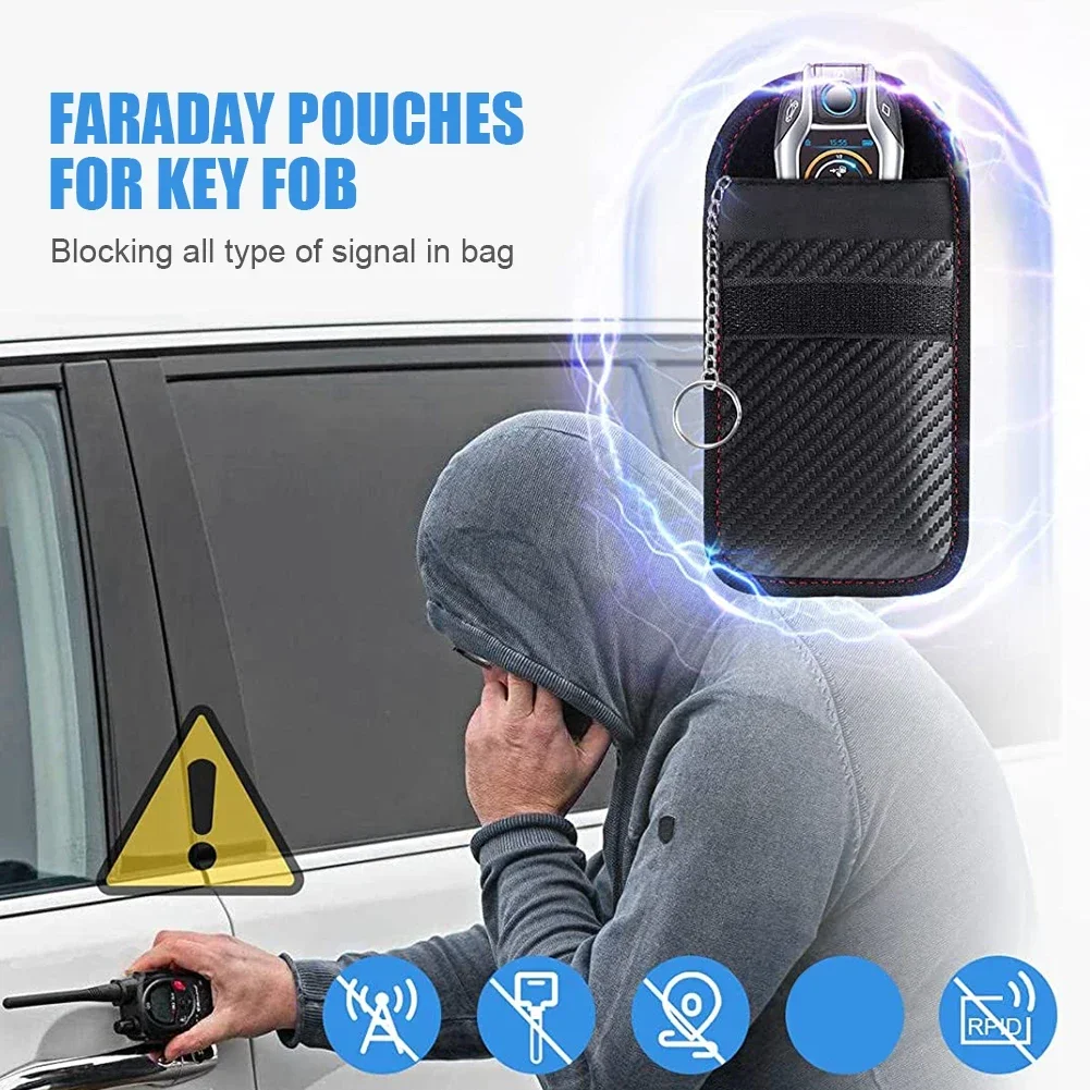 Karte Auto Schlüssel Fall FOB Signal Blocker Tasche RFID Abschirmung Schlüssel Kreditkarte Taschen Organizer für Privatsphäre Schutz