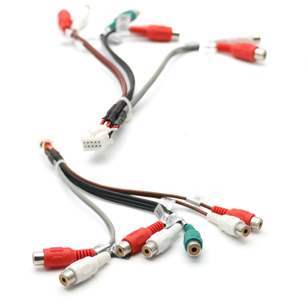10 Pin Universal RCA Output Wire Harness Aux in Subwoofer Cable Adapter Wiring Connector Android Radio Car Accessories