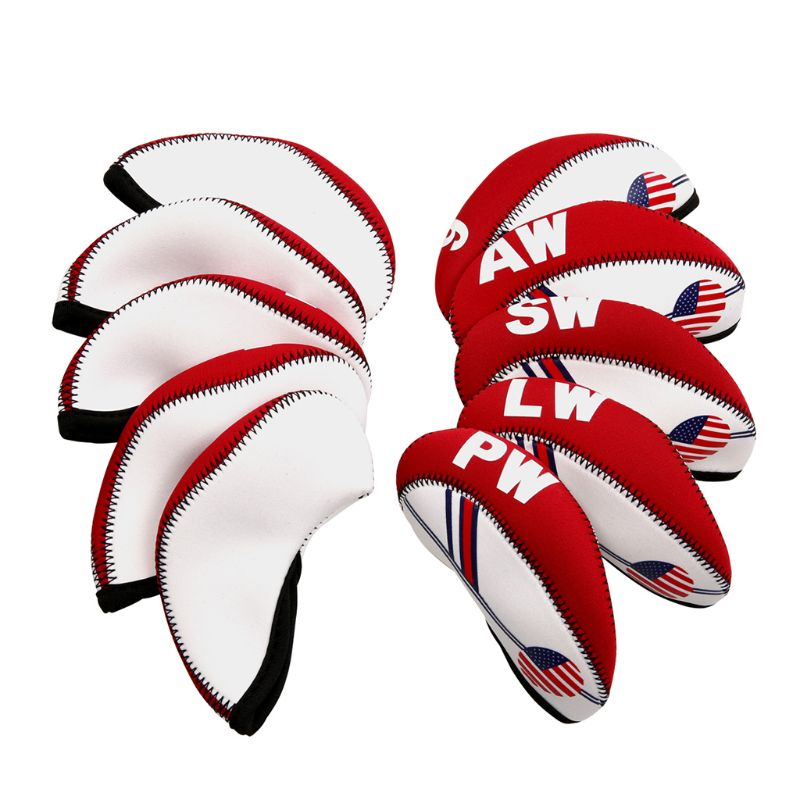 10 Stks/set Draagbare Sport Neopreen Golf Club Head Cover Iron Beschermende Headcovers Case Protector