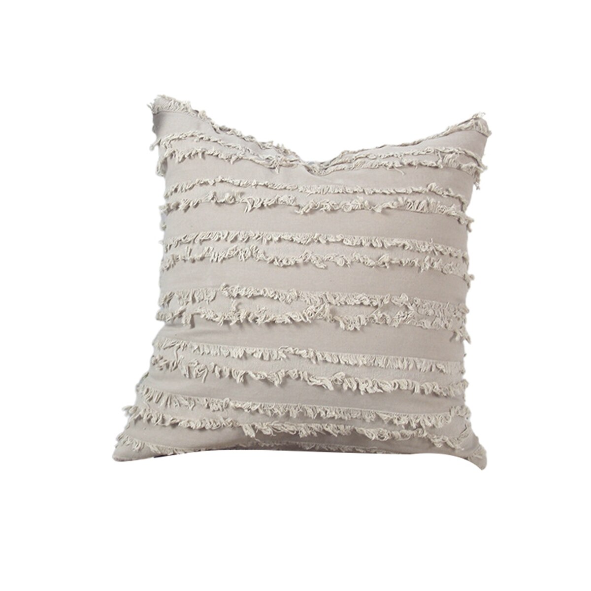 Katoen Linnen Kussensloop Kwastje Jacquard Fijne Steek Perfecte Afwerking Woonkamer Sofa Auto Decoratieve Thuis Kussens: apricot