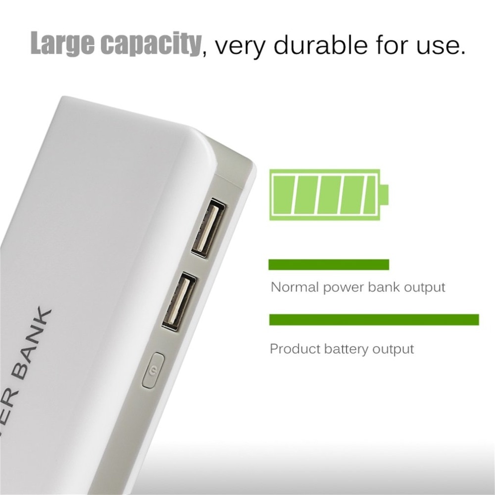 13000mah Power Bank shell External Batteries Portable Mobile Phone Backup Bank with Double USB Interface Charger Portable Power