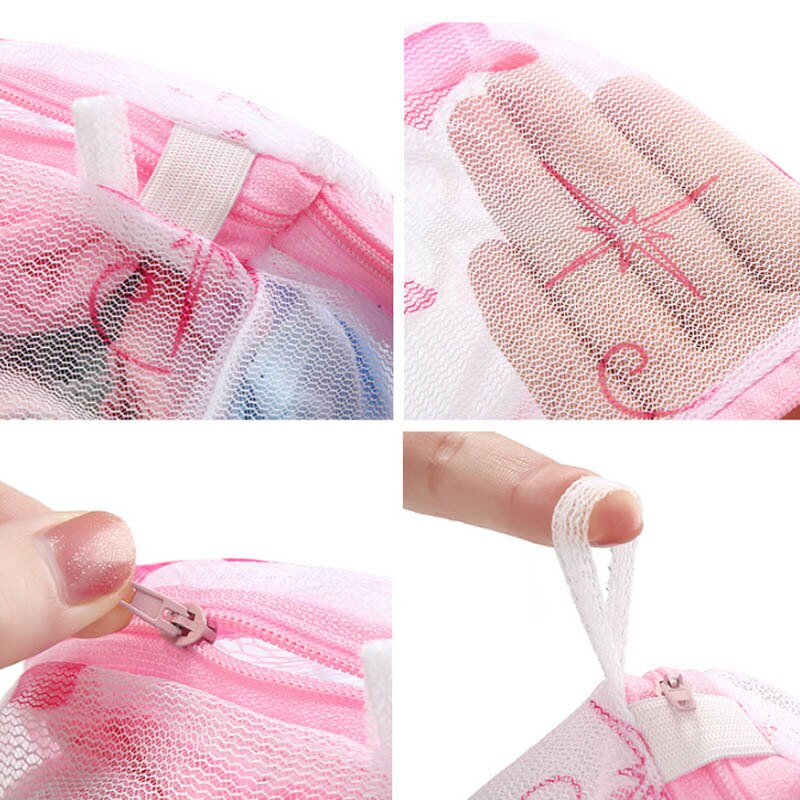 Premium mesh rengøringsværktøj til hjemmet bh vaskeposer vask beskytter sarte undertøj lynlås folde nylon