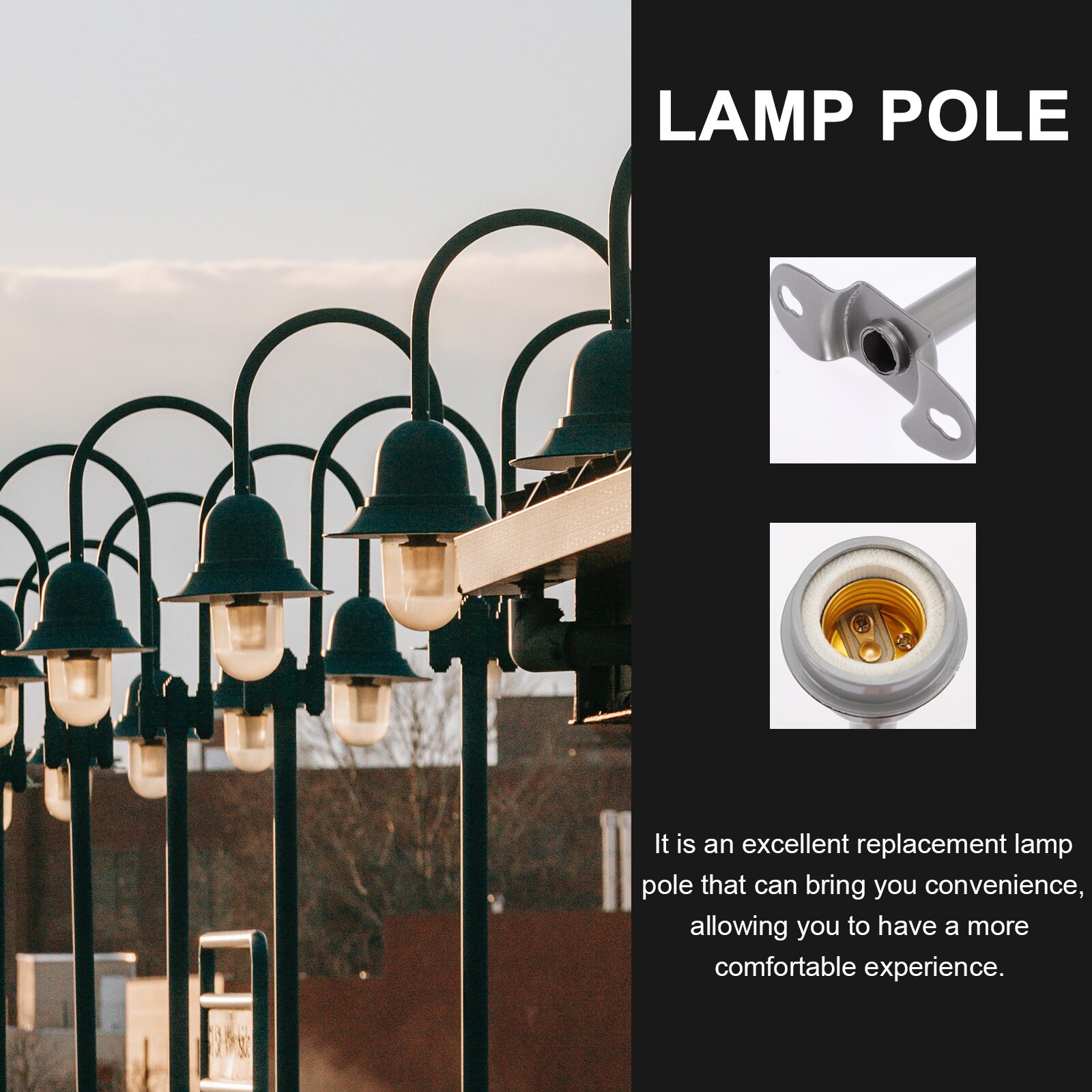 Waterproof Lamp Pole E27 Socket E27 Lamp Holder Lighting Pole Light Accessories