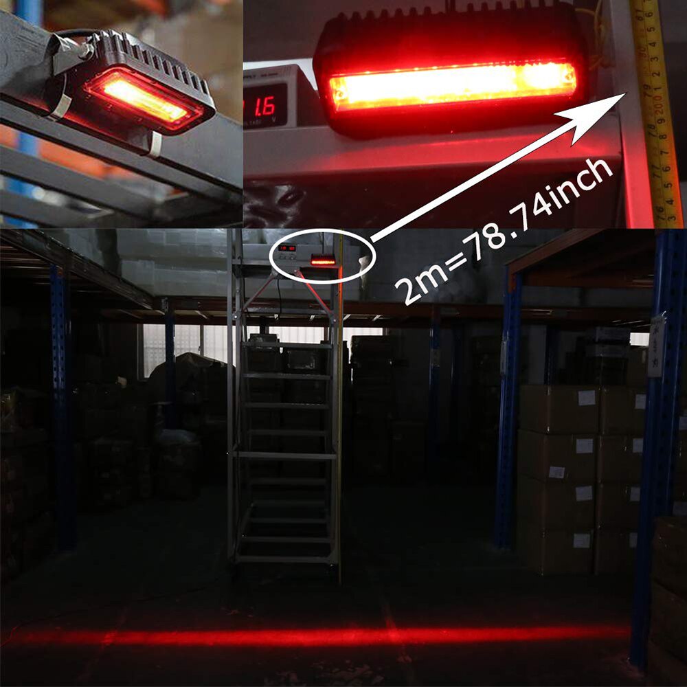 Forklift Safety Lights Red Zone Warehouse Pedestrian Warning Light 2 pcs 12 to 60V DC Truck Security Indicator