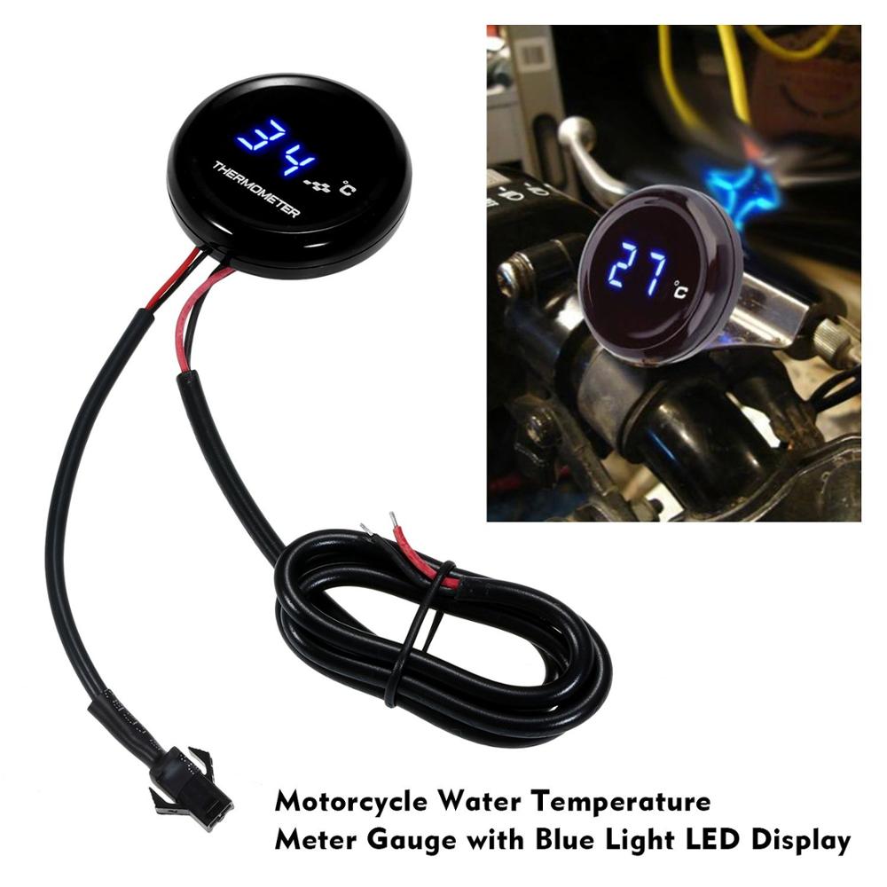 12V Motorfiets Digitale Thermometer Ultra-Dunne Ronde Water Temperatuur Meter Motorfiets Digitale Thermometer Auto Gauge Temp