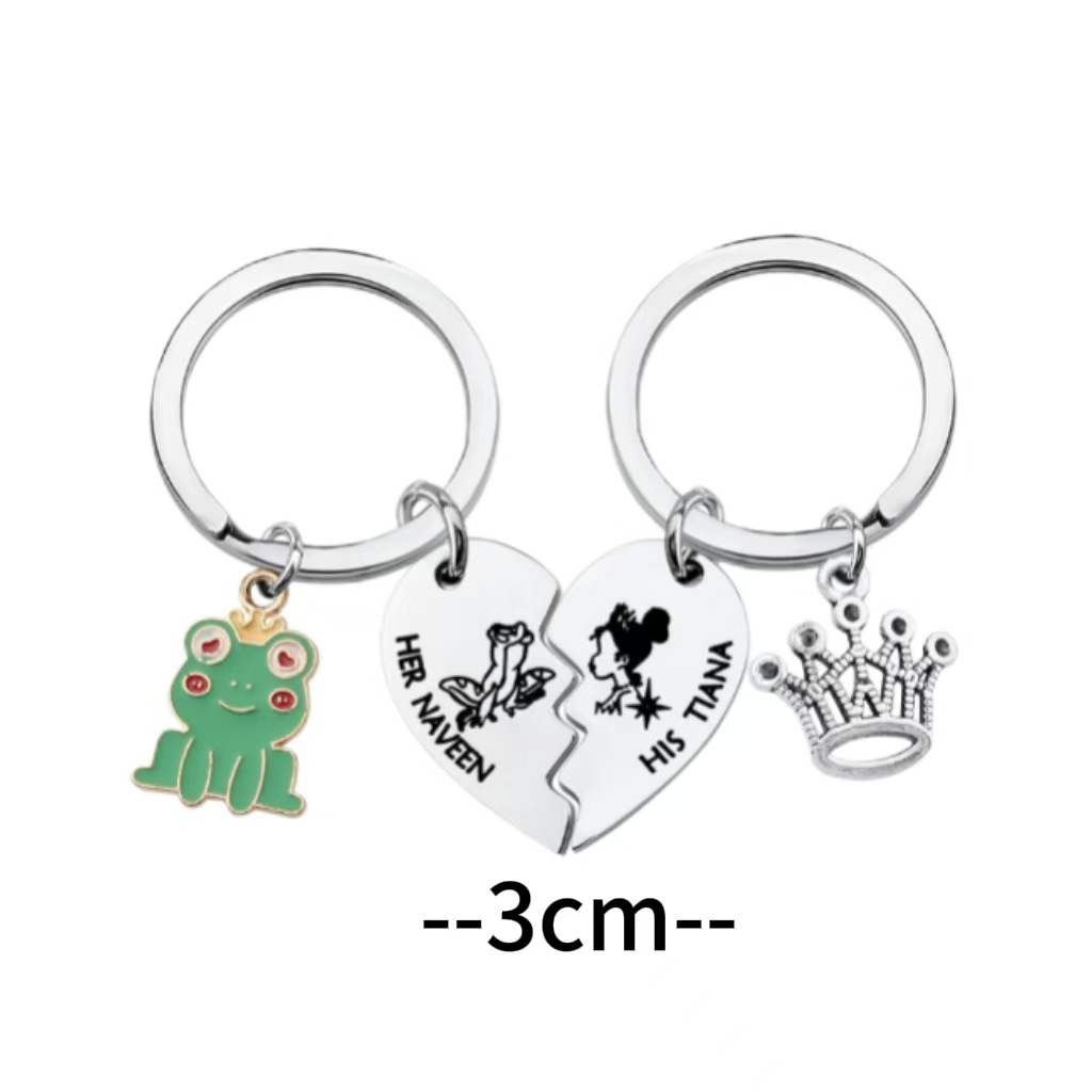 1 paar kikker en prinses sleutelhanger zoete sleutelhangers DIY sieraden: Default Title