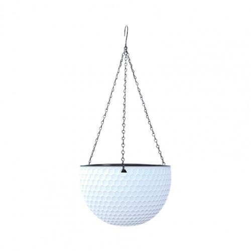 Hanging Flower Basket Imitation Honeycomb Self Water Absorption Waterproof Outdoor Resin Plant Hanger for Garden