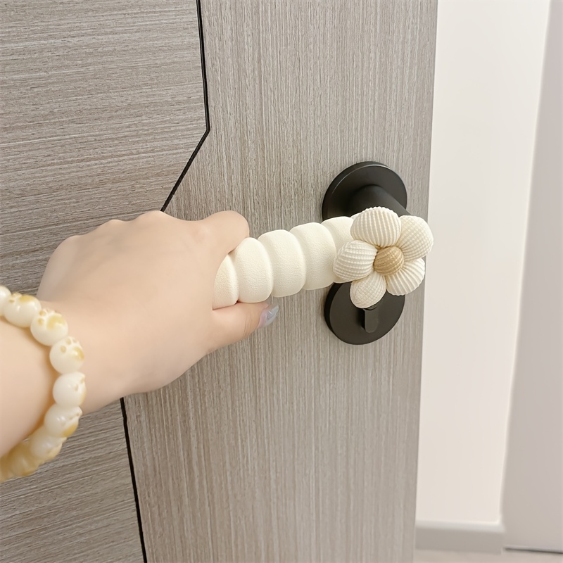 Guantes de manija de puerta estilo flor pequeña para puestos de puertas, cubiertas insonorizadas y anticolisión para protección de puertas